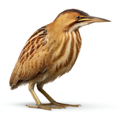 This high-quality isolated cutout of a bittern showcases its striking features and vibrant plumage, perfect for nature-themed projects.の写真素材