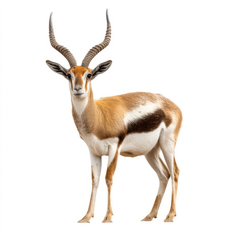 Captivating image of a Blackbuck antelope taken in isolation, showcasing its distinct features and graceful stance. Perfect for nature-themed projects.の写真素材