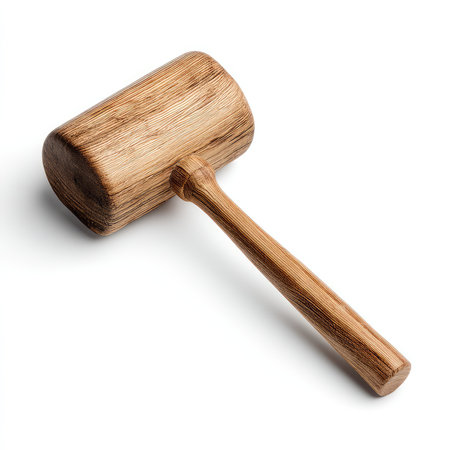 Explore this high-quality cutout image of an isolated wooden mallet, ideal for various crafts and DIY projects. Perfect for showcasing tools and craftsmanship.の写真素材