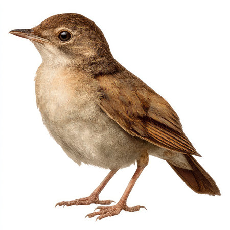 High-quality isolated cutout of a nightingale bird showcasing intricate details and natural colors, perfect for various creative purposes.の写真素材