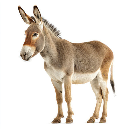 A striking isolated cutout of an onager, showcasing its unique features and proportions on a clean white background. Ideal for various creative projects.の写真素材