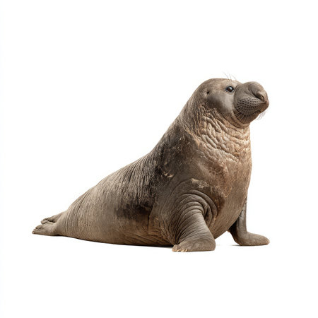 This stunning isolated seal cutout showcases the unique features and textures of this marine mammal. Ideal for nature enthusiasts and wildlife projects.の写真素材