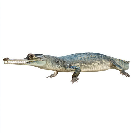 High-quality isolated cutout of a gharial, showcasing its unique features and detailing, perfect for...