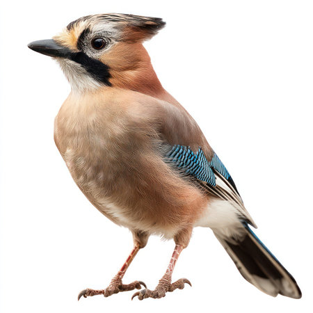 Captivating image of a jay bird captured in an isolated cutout style, showcasing its vibrant colors...