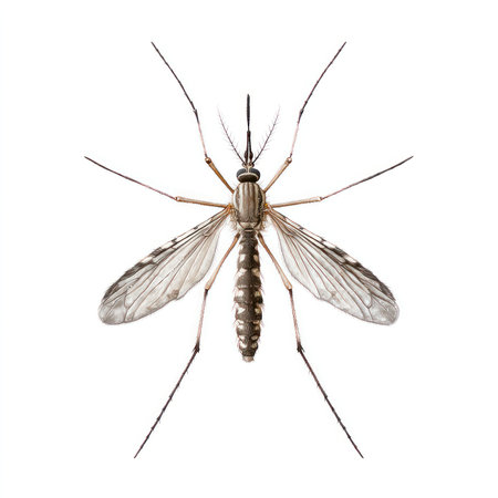 This high-quality image showcases an isolated cutout of a mosquito, perfect for educational purposes...