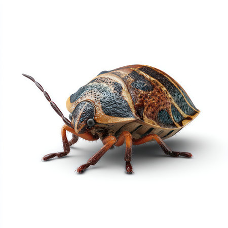 This high-quality cutout image features an isolated sowbug on a scale, showcasing its intricate details and unique features, ideal for educational and scientific purposes.の写真素材