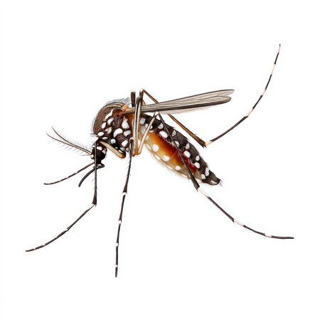 This high-quality isolated cutout of a mosquito showcases its intricate features, making it ideal...