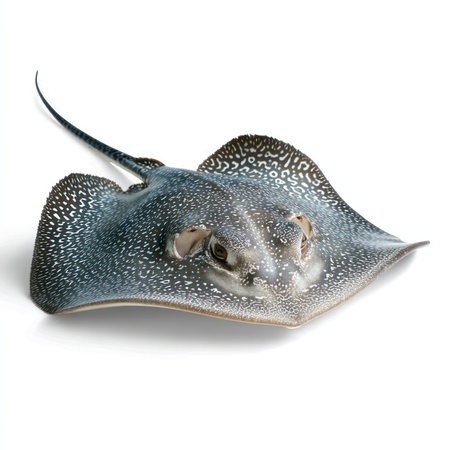This isolated high-quality image features a stunning stingray, perfectly showcasing its unique...