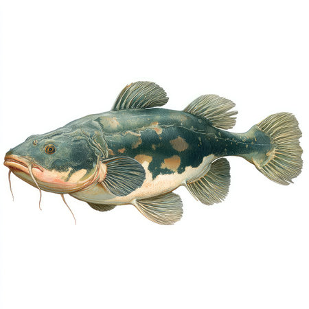 A high-quality, isolated cutout of a bullhead fish showcasing intricate details, perfect for...