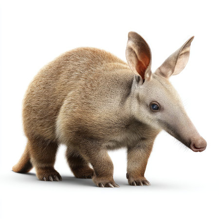 This isolated aardvark cutout features a realistic representation of the animal, showcasing its unique characteristics. Ideal for educational and illustrative purposes.の写真素材