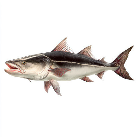 Detailed isolated cutout of a cobia fish showcasing its features and quality. Perfect for various...