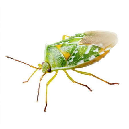 This high-quality isolated cutout of a green aphid showcases detailed features, ideal for...