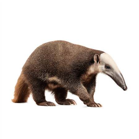 This high-quality isolated cutout of an anteater showcases its distinct features and natural beauty, perfect for wildlife enthusiasts and educational purposes.の写真素材