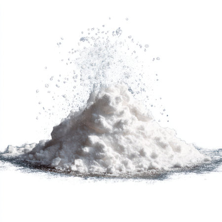 This image features a high-quality isolated cutout of baby powder, perfect for product promotion. The clean background enhances the focus on the powder's texture and quality.の写真素材