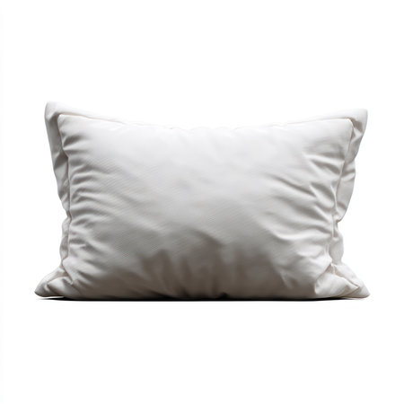 This high-quality image features a soft, isolated white pillow cutout, perfect for home decor projects. Its clean background adds elegance, making it ideal for presentations.の写真素材