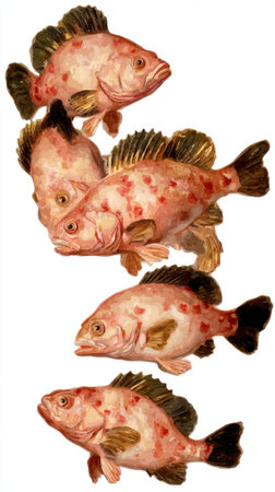 Dive into the enchanting world of watercolor art with this heart-shaped fish illustration. A vibrant...