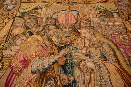 Carpet showing King's Marriage at Munich Residenz - Munich, Germanyのeditorial素材