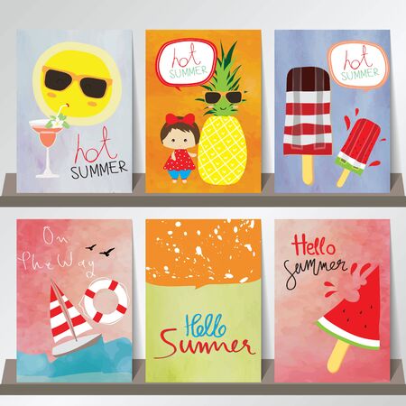 Light orange yellow collection for bannersのイラスト素材