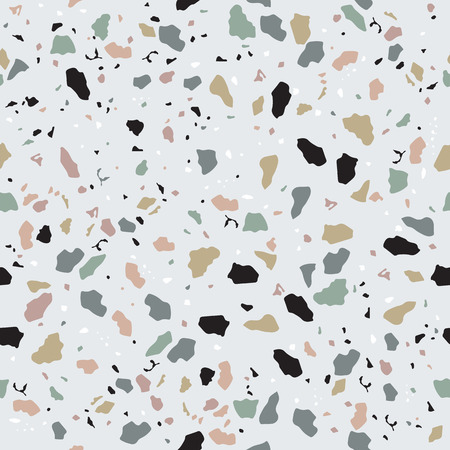 Terrazzo seamless pattern with green,orange,violet,blue colorのイラスト素材
