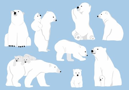 Simple white bear character.Vector illustration character doodle cartoonの素材 [FY310139361570]