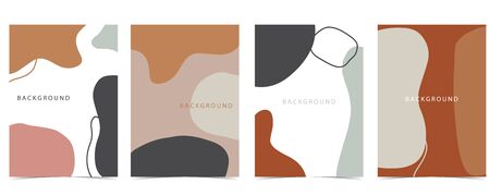 Collection of minimal background set with color.Editable vector illustration for website, invitation,postcard and stickerのイラスト素材