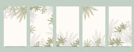 Cannabis background for social media with greenのイラスト素材