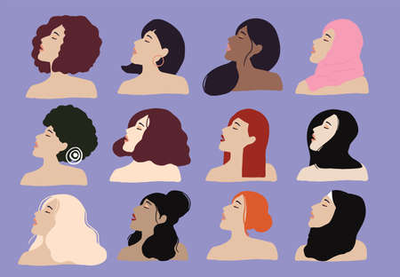 woman internation object with face,hair,hijab
