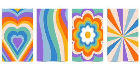 Retro 70s and 80s teenager background design in pop and groovy styleのイラスト素材