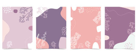 Violet baby shower invitation with flower. Vector birthday invitation for kid and babyのイラスト素材