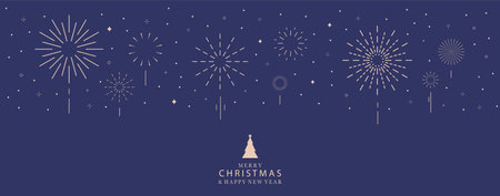 firework background in night.Editable vector illustration for postcard,bannerのイラスト素材