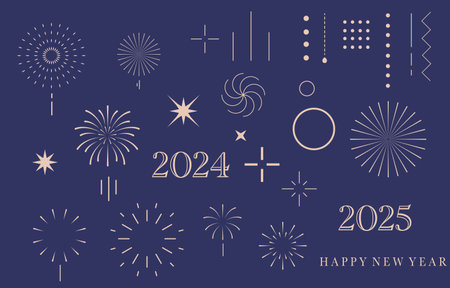 firework object in night.Editable vector illustration for graphic designのイラスト素材