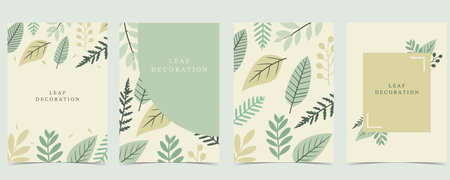 green leaf background. vector illustration for postcard,invitationのイラスト素材