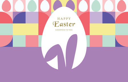 Easter day background for horizontal banner design with geometric styleのイラスト素材