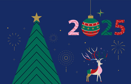 Christmas and happy new year background. horizontal banner designのイラスト素材