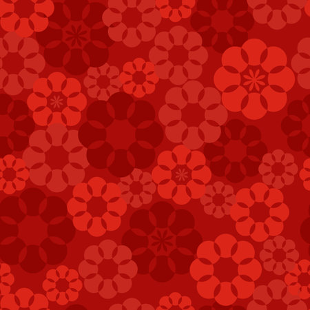 Chinese seamless pattern with red background for square designのイラスト素材