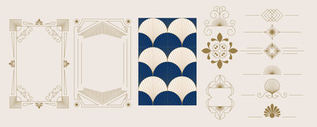 art deco element object for vintage designのイラスト素材