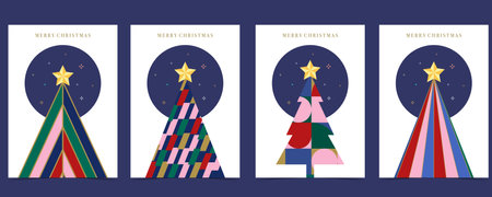 Christmas tree background with geometric. vertical design for A4のイラスト素材