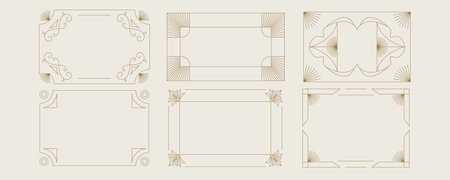Vintage deco frame and border. Abstract decoration for horizontal designのイラスト素材