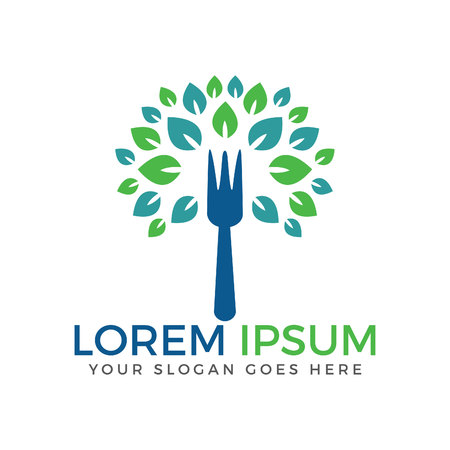 Organic food concept with Fork and tree.のイラスト素材