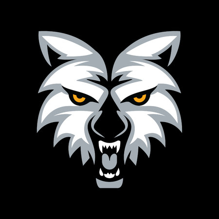 Wolf head mascot vector design.のイラスト素材