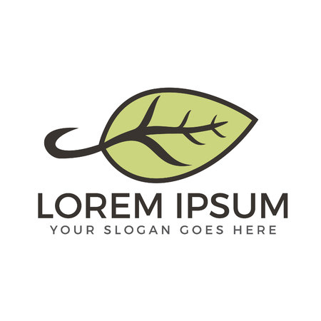 Green leaf logo design. Health and Fitness, Skin care logo.のイラスト素材