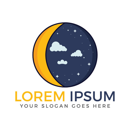 Stars, moon, cloud and night logo design.のイラスト素材