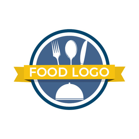 Food Logo text vector logo design. Fork, Knife and spoon sign food logo.のイラスト素材