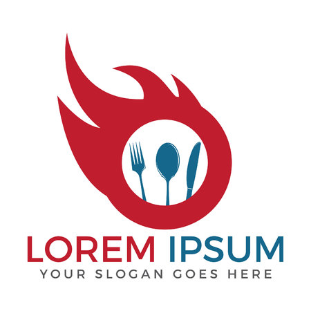 Food logo vector design. Restaurant and cafe logo.のイラスト素材