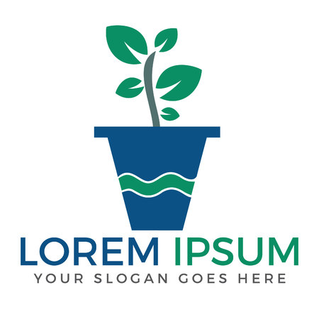 Flower pot and plant icon. Growth vector icon illustration.のイラスト素材
