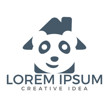 Panda home shape vector design.のイラスト素材