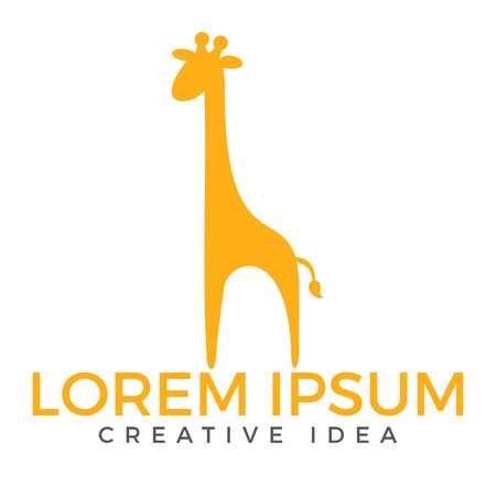 Giraffe logo design. Creative animal logo.のイラスト素材