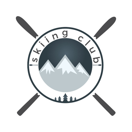 Mounting skiing logo design. Ski club logo design.のイラスト素材