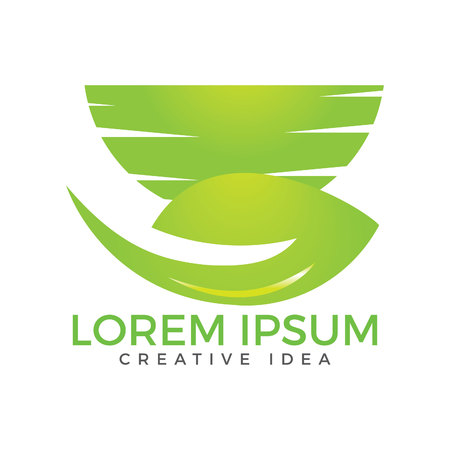 Green leaf and mortar logo design. Alternative medicine, homeopathy sign.のイラスト素材