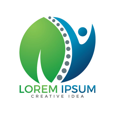 Happy human health and medical logo. Human character health care and wellness logo designのイラスト素材